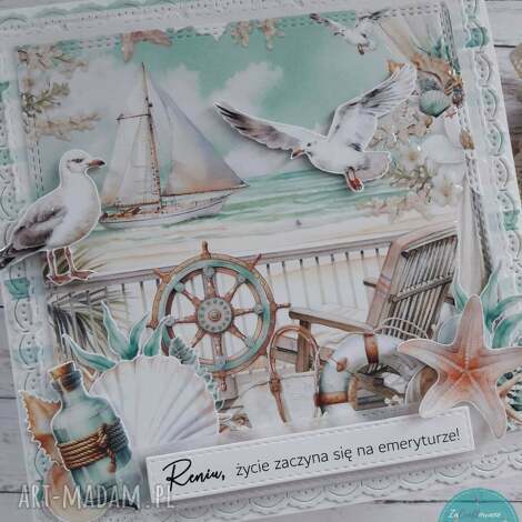 Kartka na emeryturę dla emeryta i emerytki - ręcznie robione scrapbooking