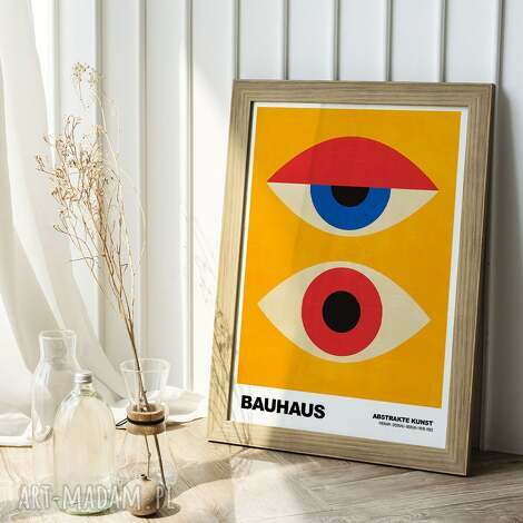 Plakat Bauhaus Oczy 61x91 cm - Żółty Kolorowy