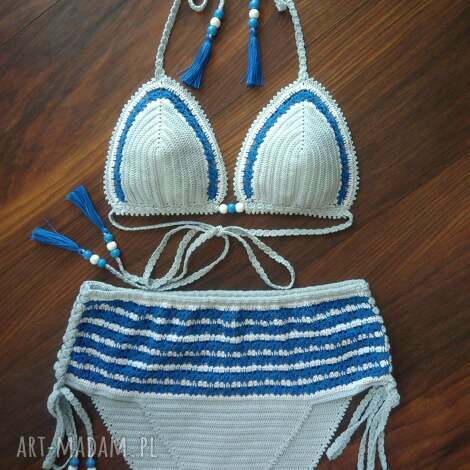 bielizna strój kąpielowy sri lanka w kolorze niebieskim, crochet bikini