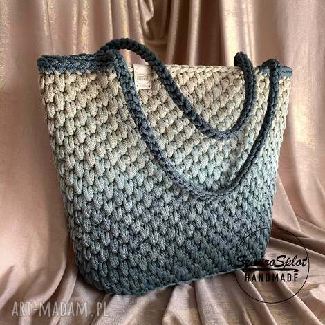 Torba ze sznurka na ramię - shopperka handmade z poliestru