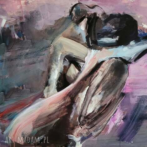 Razem 100x70 - plakat Fine Art kobieta szkic miłość, papier giclee 300g