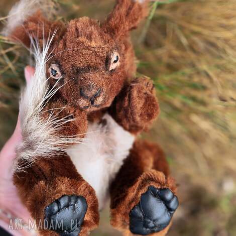 lusia - ręcznie szyta wiewiórka, artystyczne rękodzieło ooak, leśne