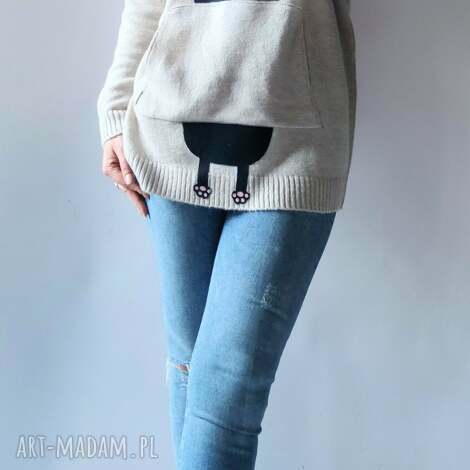 bellafeltro bluza, sweter z kapturem, luźna, oversize