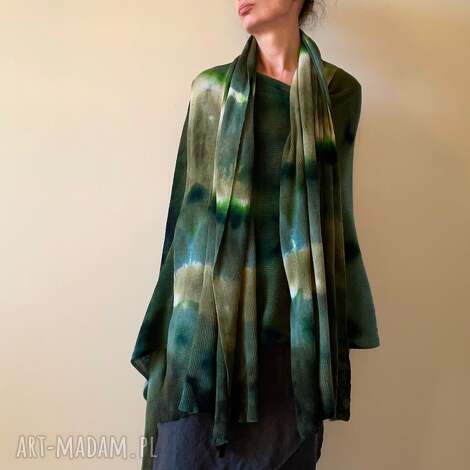 szaliki szal z wełny merino w kolorach natury, prezent, unikat