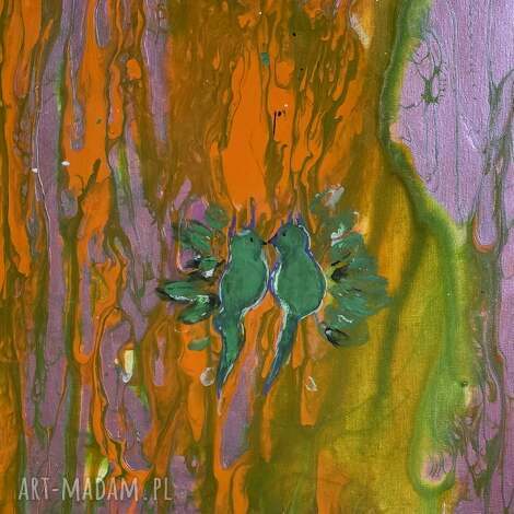 Nasze Randez-Vous orange - obraz akrylowy 30x40 cm ręcznie malowany | art-Madam.pl
