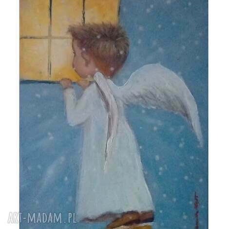 Obraz Aniołek I na płótnie 40x30 cm - prezent dla dziecka (Arte Dania)