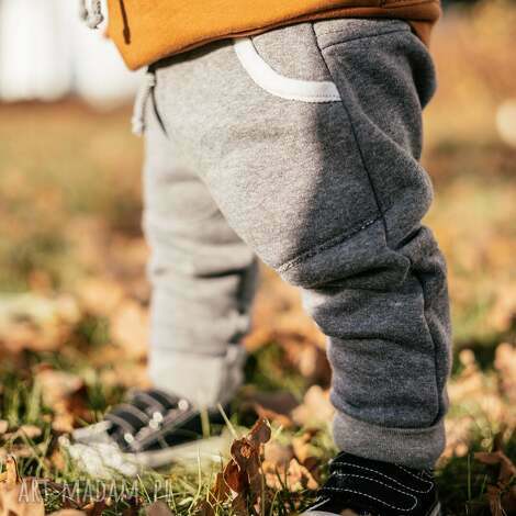 Grube spodnie dziecięce bawełniane szare BAGGY Cudi KIDS - Oeko-Tex Standard 100 310 g/m2