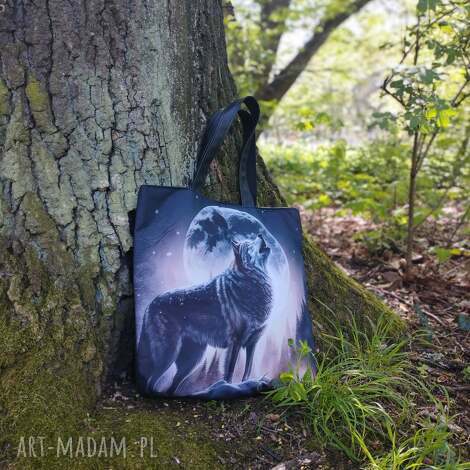 Torba shopper „Wycie do księżyca” - wodoodporna na ramię