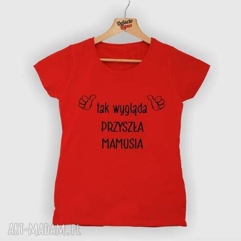 koszulka z nadrukiem ciążowym kobiety w ciąży, mama, żona, prezent