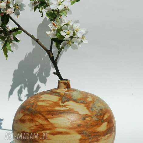 wazon pierś, malowany ręcznie jeden kwiat, naturalne kolory, kolory