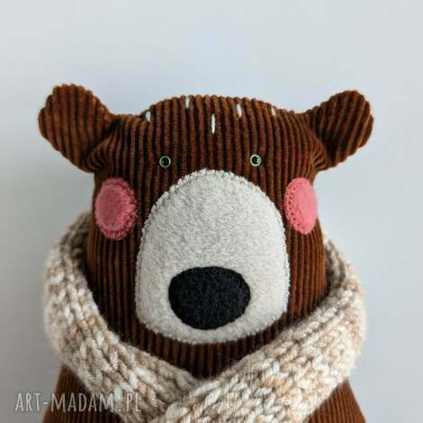 miś z szalikiem włóczki bear, prezent, pluszak, wyjątkowy skandynawski