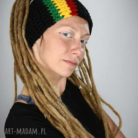 Opaska DreadLove Rasta 03 - Czarna na dredy - miękka i oddychająca (handmade)