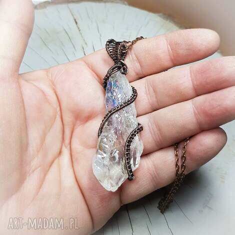 Wisiorek z Kwarcem Anielskim M297 - Handmade Wire Wrapping