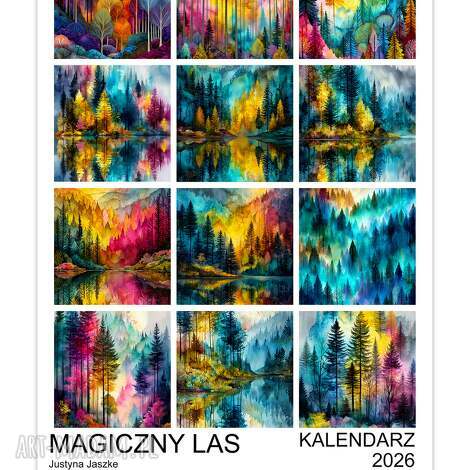 Kalendarz 2026 Magiczny Las 15x21 cm - autorski prezent na Nowy Rok art-Madam.pl