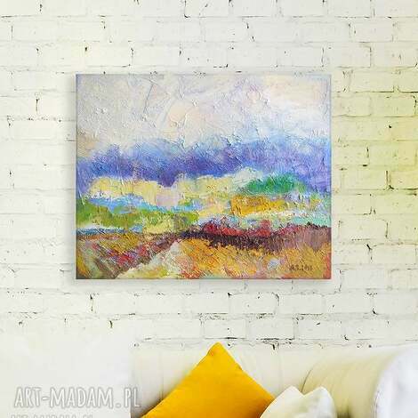Nowoczesny obraz olejny Lato 40x50 cm - pejzaż ręcznie malowany