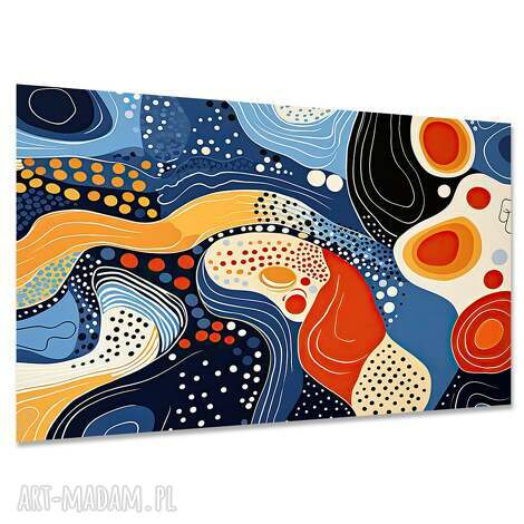 Obraz na płótnie Abstrakcja 69 120x80 cm - czerwono-pomarańczowy akcent do salonu i korytarza