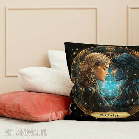 poduszka znaki zodiaku horoskop welurowa znak zodiak bliźnięta