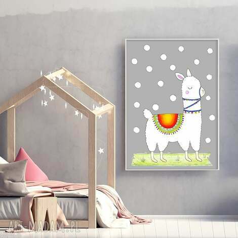 lama 50x70cm - zwierzak plakat, ilustracja, obraz
