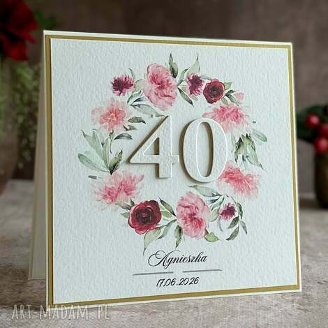 Kartka na 40 urodziny BH 21A z kopertą prezentową (personalizowana)