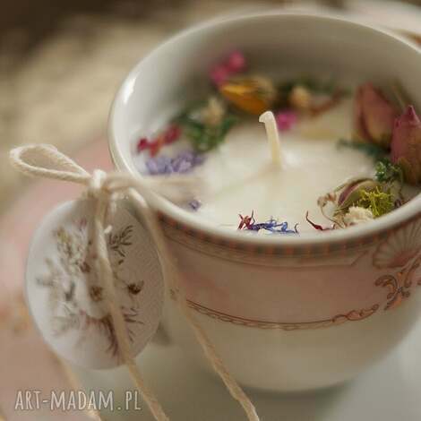 świeca retro no 4c porcelana, zapachowa filiżanka naturalna