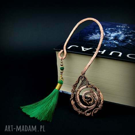 ozdobna zakładka do książki wire wrapping z chwostem, biżuteria