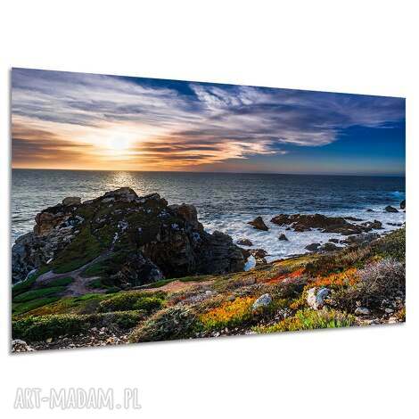 Obraz na płótnie do sypialni - ocean, klif i skały 120x80 cm
