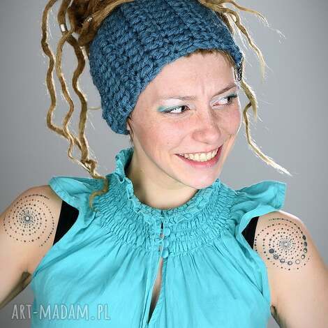 Opaska na dready DreadLove Mono 18 - niebieska jeansowa