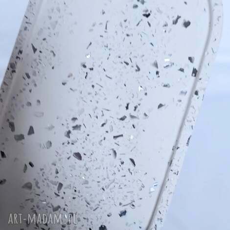 podstawka crushed white glass podkładka rękodzieło