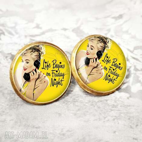 galavena kolczyki z motywem retro, styl vintage pin up girl