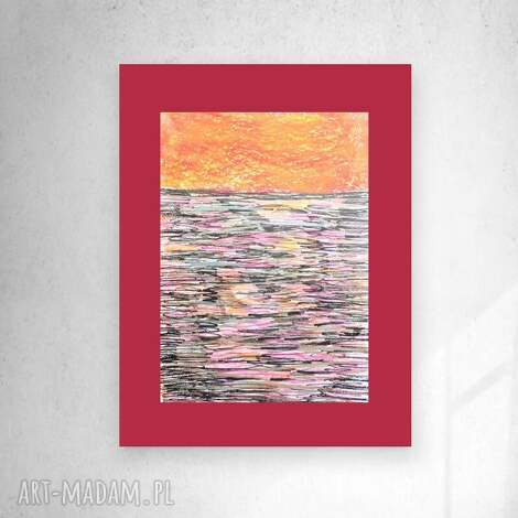 nowoczesna grafika na ścianę, minimalizm rysunek 30x40, morze