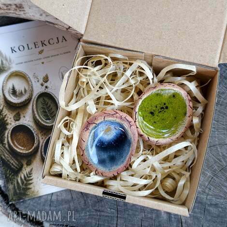 Ceramiczne kamienie spokoju handmade - Mech i Noc
