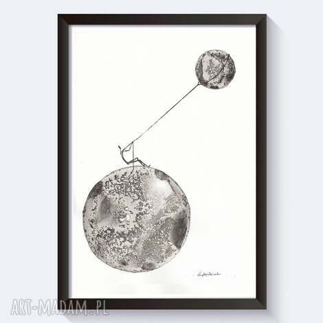 Grafika czarno-biała minimalizm Dreams - rysunek tuszem 21x29,7 cm A4