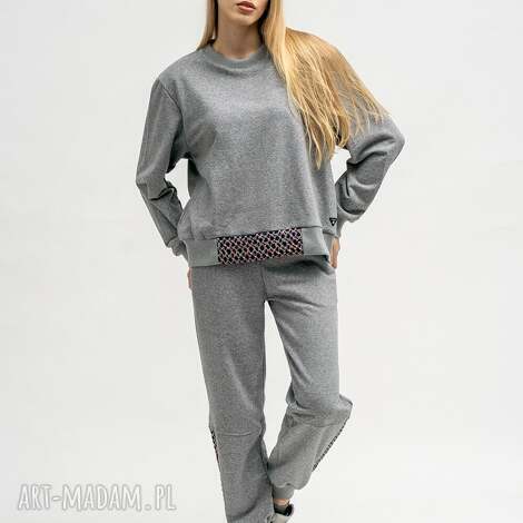 sportowe dres damski - cleo szary, wygodny komplet dwu częściowy