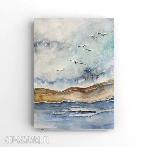 Akwarela Morze 24x18 cm - ręcznie malowany obraz