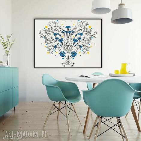 Grafika na ścianę Chabry 30x40 cm - Kwiaty naszych pól