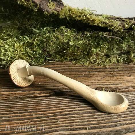 Łyżeczka ceramiczna - Grzyb, ręcznie robiona dla grzybiarza