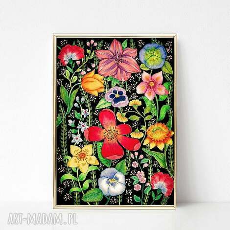 Kwiaty 50x70 cm - autorski plakat-obraz na papierze matowym 250 g