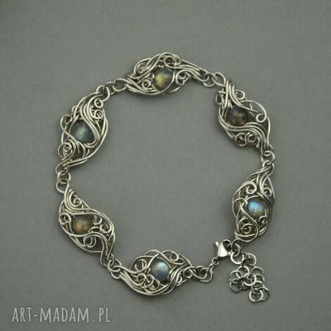 Bransoletka z kolorowymi labradorytami - wire wrapping
