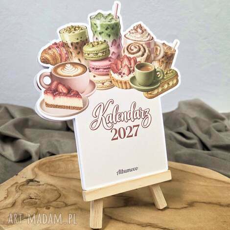 Kalendarz biurkowy 2027 - kawa i słodkości