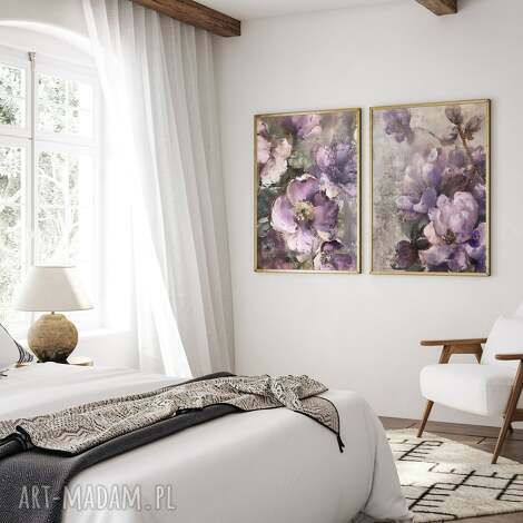 Zestaw 2 plakatów 50x70 cm - Kwiaty w pastelach (set161)