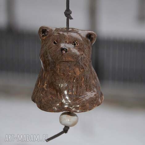 miś ceramiczny dzwonek, prezent, parapetówka, upominek oryginalny