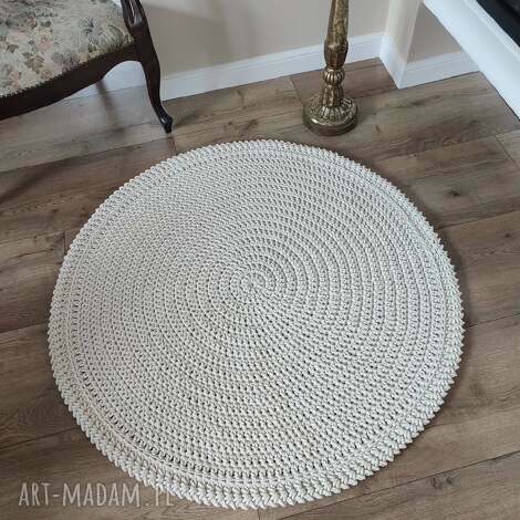 dywan szydełkowy ze sznurka 110cm salonu