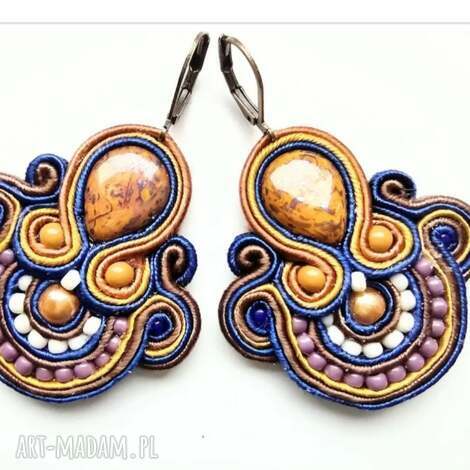 Kolczyki sutaszowe Toffi Bajobongo - boho brąz 5 cm