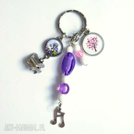 breloczek - fortepian, kwiaty, nutka kluczy drzewko, prezent breloki