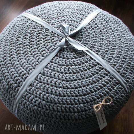Duża pufa - stolik ze sznurka bawełnianego handmade - art-Madam.pl