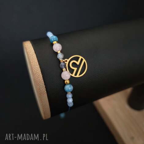 bransoletka zodiakalna waga - wersja ze złotem wagi, kwarc