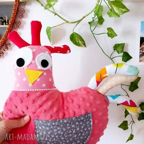 maskotki handmade poduszka dekoracyjna przytulanka kurka kura imię dziecka