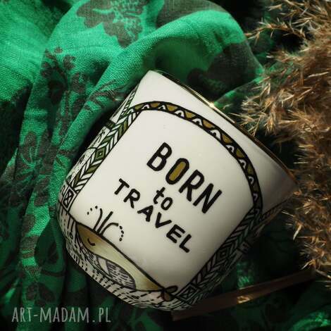 kalinea ręcznie malowany kubek dla podróżnika i podróżniczki travel, prezent