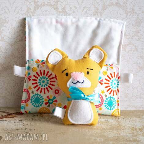 Minisie w śpiworku - Misiu miodowy (mini miś 9 cm) - ręcznie wykonany