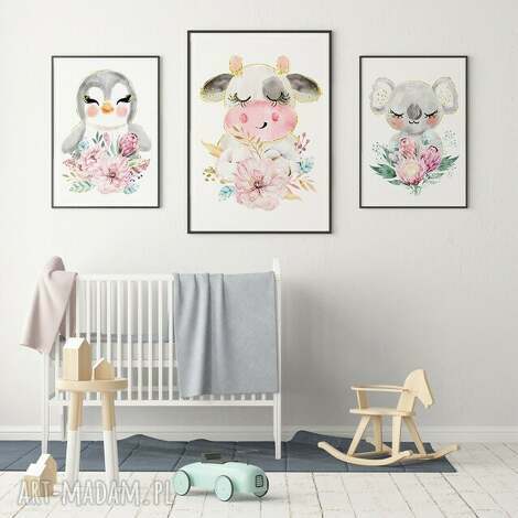 Zestaw 3 plakatów dziecięcych B1 70x100 cm #3 - Hogstudio w pastelowym stylu